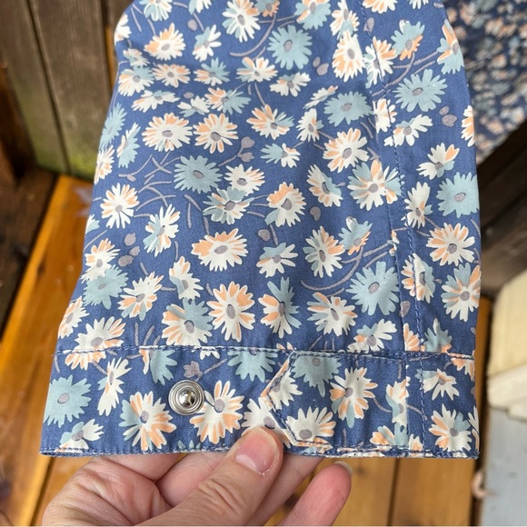 Madewell Ruffle-Neck Anorak Rain Jacket In French Floral Blue Moon Sz XS - Picture 8 of 15